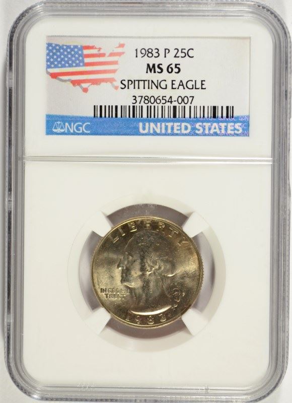 1983 WASHINGTON QUARTER NGC MS65 (SPITTING EAGLE)