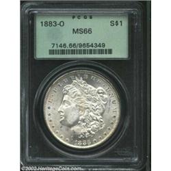 1883-O S$1 MS66 PCGS. Both sides are beautifully frosted with essentially no toning. Otherwise sharp