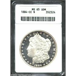 1884-CC S$1 MS65 Deep Mirror Prooflike ANACS. One of the most blatantly black and white Morgan Dolla