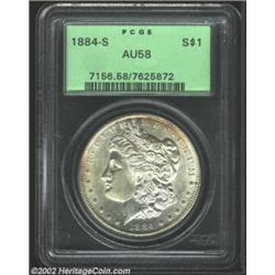 1884-S S$1 AU58 PCGS. Full luster with the slightest trace of rubbing on the obverse highpoints. One