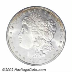 1887/6 S$1 MS65 PCGS. The late Ted Clark discovered this popular overdate Morgan Dollar in 1971, wit