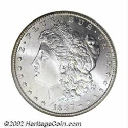 1887-S S$1 MS65 NGC. One of several Gem quality '87-S Dollars in this sale, the present lot offers a
