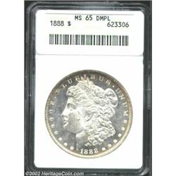 1888 S$1 MS65 Deep Mirror Prooflike ANACS. Bold throughout with minor contact marks and nicely refle