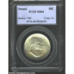 1926 50C Sesquicentennial MS64 PCGS. Milky dove-gray and copper-gold patina. Boldly struck for this.