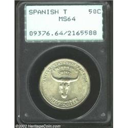 1935 50C Spanish Trail MS64 PCGS. The right half of the reverse has a generous blush of russet patin