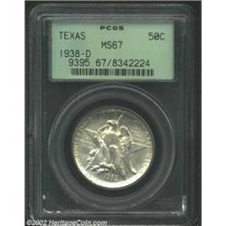 1938-D 50C Texas MS67 PCGS. This Superb Gem provides an excellent example of technical merit produci