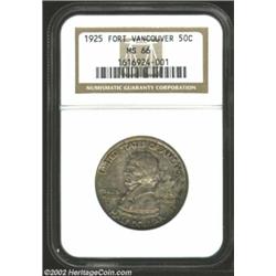 1925 50C Vancouver MS66 NGC. Those who appreciate deep toning will love this Gem, the surfaces of wh