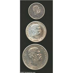1883 25C Quarter VF30 Cleaned Uncertified, light mauve patina, a few wispy hairlines; 1883 Half Doll