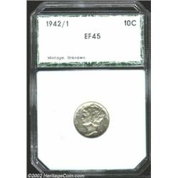 1942/1 10C Dime XF45 PCI (XF45). Golden-brown and lavender patina enriches this problem-free key dat