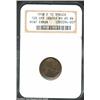 Image 1 : 1918-D 1C Cent--10% Off Center--MS65 Brown NGC. The impression is off center at 1 o'clock. The date.