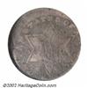 Image 1 : Undated 3CS Type Two Three Cent Silver--15% Off Center--VG10 NGC. Struck off center toward 5 o'clock