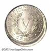 Image 2 : 1891 5C Nickel--Struck 10% Off Center--MS64 PCGS. Struck off center at 7 o'clock. STATES is close to
