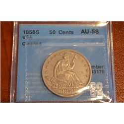 1858-S US Seated Liberty Half Dollar