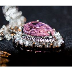 Ladys Beautiful Sterling Pink & White Sapphire Necklace
