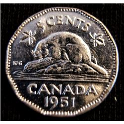 1951 Canada Nickel - Low Relief - UNC+