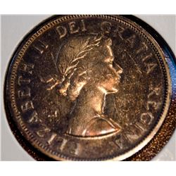 1958 Canada Silver Dollar - High Grade & Beautiful Toning!
