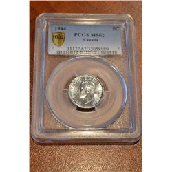1944 Canada V Nickel - PCGS MS62