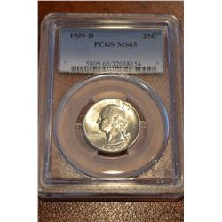 1939-D Washington Quarter - PCGS MS65