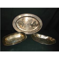 SILVER PLATE SERVING TRAYS, QTY=3X THE MONEY