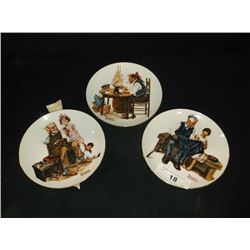 NORMAN ROCKWELL PLATES: THE LIGHTHOUSE KEEPERS DAUGHTER, FOR A GOOD BOY, THE COBBLER, QTY=3X THE MON