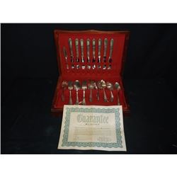 WILLIAM ROGERS 51 PIECE SILVER PLATE FLATWARE SET IN CASE
