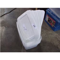 LOT: 8 CLEAR PLASTIC SHOE BOX TUBS