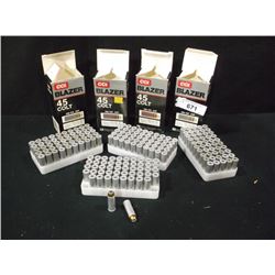 BOXES: 45 COLT 200 GR JHP CARTRIDGES, 50 COUNT EACH, QTY=4X THE MONEY