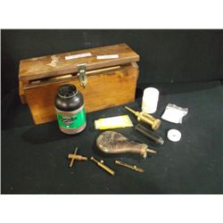 WOOD CASE: BLACK POWDER SUPPLIES