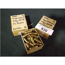 BOXES: 9MM 115 GR 4.8 GR HOLLOW POINT, 50 COUNT, QTY=2X THE MONEY