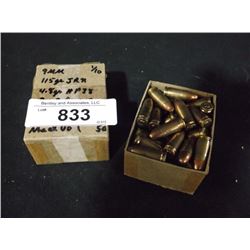 BOX: 9MM 115 GR 4.8 GR HOLLOW POINT, 50 COUNT