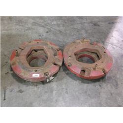 LOT: 2 100 # CAST STEEL TRACTOR WHEEL WEIGHTS, QTY=2X THE MONEY
