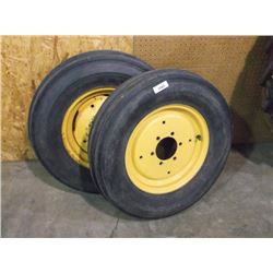 LOT: 2 CO-OP TRI-RIO TRACTOR STEERING WHEELS & TIRES, 6.5-16SL, QTY=2X THE MONEY