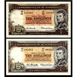 Australia, Ten Shillings, Elizabeth II Coombs/Wilson (1954) AC/04 (R.16), (1961) AG/77 (R.17)