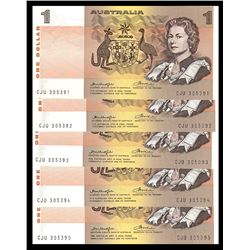 Australia, One Dollar, Knight/Wheeler (1976) CJU 305391/95 (R.76c)