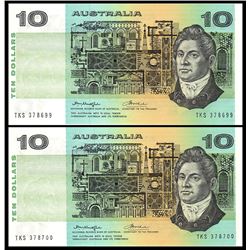 Australia, Ten Dollars, Knight/Wheeler (1976) TKS 378699/700 (R.306b)
