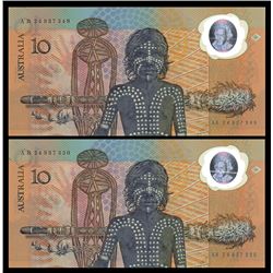 Australia, Ten Dollars, Johnston/Fraser (1988) AB/24 937349/50 (R.310a)