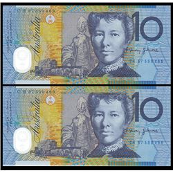 Australia, Ten Dollars, Macfarlane/Evans (1997) CH/97 550465/66 (R.318a)