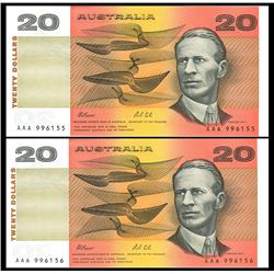 Australia, Twenty Dollars, Fraser/Cole (1991) AAA 996155/56 (R.415i)