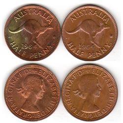 Australia, Halfpenny, Elizabeth II, 1964Y.
