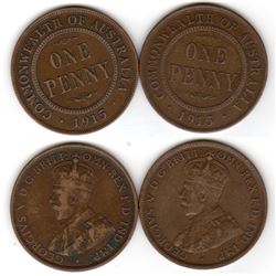 Australia, Penny, George V, 1915 and 1915H