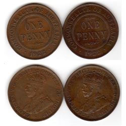 Australia, Penny, George V, 1922