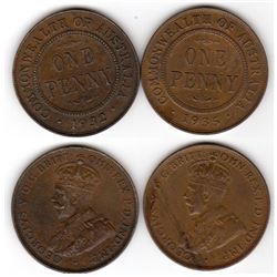 Australia, Penny, George V, 1932 and 1935