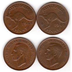 Australia, Penny, George VI, 1944Y.