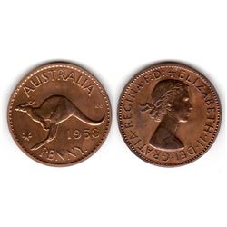 Australia, Penny, Elizabeth II, 1958Y.