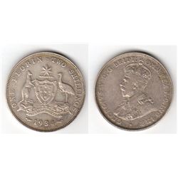 Australia, Florin, George V, 1934