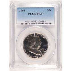 1963 FRANKLIN HALF DOLLAR, PCGS PROOF-67