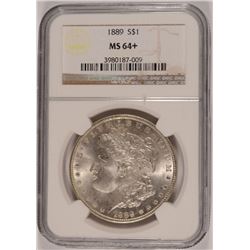 1889 MORGAN SILVER DOLLAR, NGC MS-64+ BLAST WHITE
