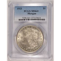 1921 MORGAN SILVER DOLLAR, PCGS MS-64+