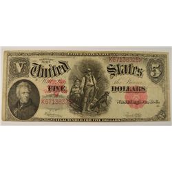 1907 $5 U.S. NOTE (WOOD CHOPPER)