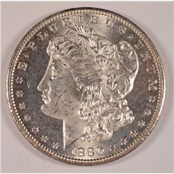 1880-S MORGAN SILVER DOLLAR, MS-64 WHITE!